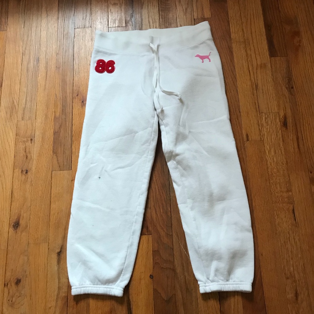 White PINK sweatpants